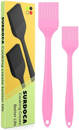 SURDOCA Backpinsel Silikonpinsel Küchenpinsel kochpinsel- 8.2+10.1 BPA-freies Silikon in Lebensmittelqualität Pinsel Küche, 446℉ (230℃) Wärmebeständigkeit Pinsel Backen BBQ Grillpinsel