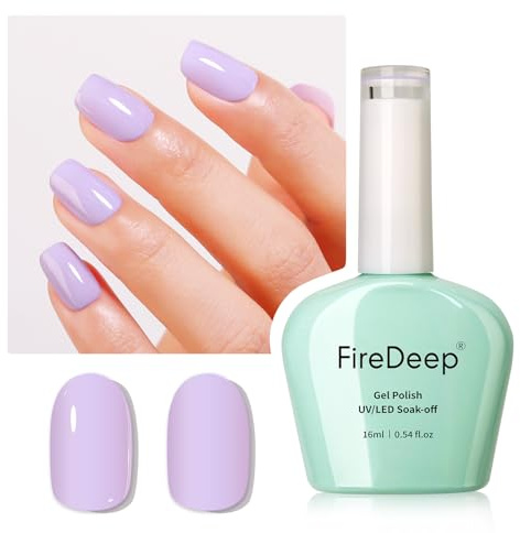 Firedeep 16ml Lila Gel Nagellack, Pastell Lila Farbe Soak Off UV LED Nagel Gel Lack Frühling Sommer Maniküre Salon DIY zu Hause 1Pcs