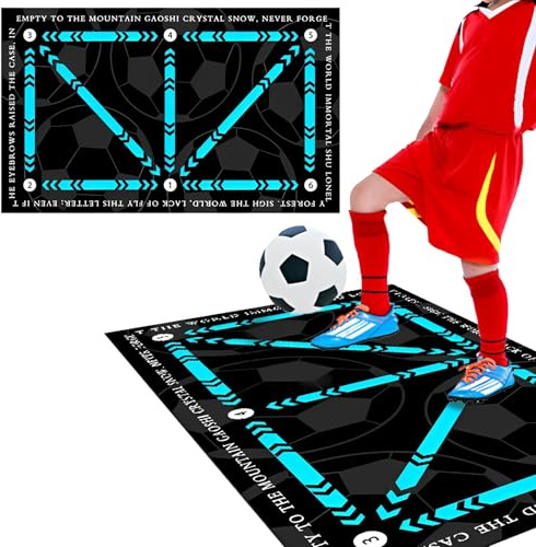 Fotbollsträningsmatta, 60 x 90 cm fotbollsmatta, blå halkfri för träning, fotbollsträning för barn/vuxna, tyst, presenter till fotbollsfans och barn