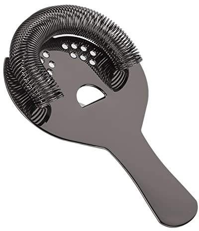 Passoire à Cocktail, Filtre Fin Antirouille Hawthorne Passoire en Acier Inoxydable Portable Professionnel pour de Fête à la Maison (BLACK)