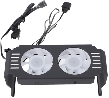 PUSOKEI Memoria del Computer Raffreddatore RAM Ventole Doppie ARGB, con Effetto Luce di Sincronizzazione ARGB a 3 Pin 5V, Controllo della Temperatura PWM, Supporto DDR