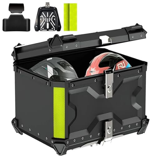 Motorrad-Top-Box – wasserdichtes Aluminiumgepäck mit Sicherheitsschloss für Helm – 45 l, 55 l, 65 l, 80 l, 100 l, großes Gepäck – Motorrad-Topcases