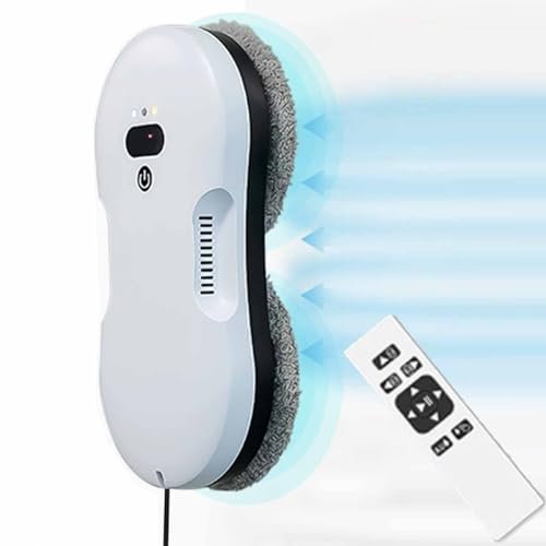 WuDLi Dual Water Jet Window Cleaning Robot, Electric Window Cleaner, Automatic Window Vacuum Cleaner with Remote Control, Super Suction Power, Suitable for Indoor and Outdoor Windows and Glass