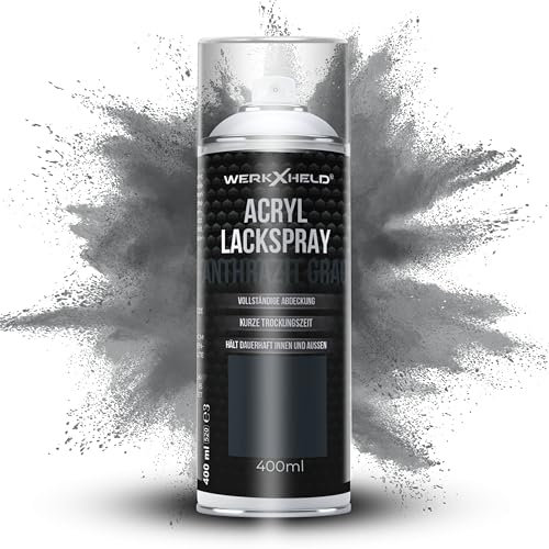 WerkXheld Sprühlack 400ml - Hochwertiges Lackspray Anthrazit Grau RAL 7016, Vielseitig anwendbar auf Holz, Metall & Textil, Langlebiger Acryllack Spray