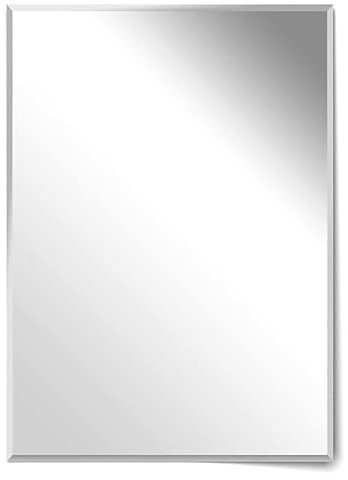 Facettenspiegel Rahmenlos für Bad, Flur 50 x 70 cm Wandspiegel Hoch- & Querformat, Wohnzimmer, Schlafzimmer, Garderobe, WC, Gäste-WC, Büro, klar, 100% Glas