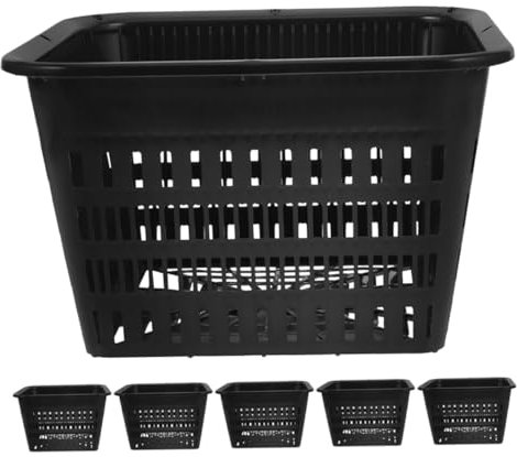 Happyyami 6 Pezzi di semina vasi per piantare idroponici piante tazza netta fioriera per laghetto netto a rete contenitori da giardino plastica Black Riutilizzabile