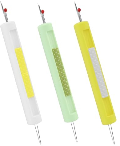 Jecdfs 3pcs 2-en-1 Enhebrador de Agujas y Descosedo,Enhebradores de Aguja de Plástico,Enhebrador de Aguja,para Máquina de Coser y Coser a Mano,para Personas Mayores, Principiantes y Proyectos DIY