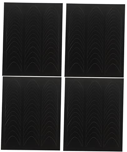 PartyKindom Bandes D'ongles Autocollantes French Manucure 4 Feuilles Pochoirs Demi-lune Pour Nail Art Débutantes Et Professionnelles Usage Quotidien Et Occasions Spéciales