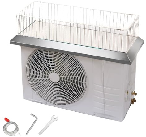 Housse Pompe a Chaleur, Cache Pompe à Chaleur en Acier Inoxydable, Étagère de Jardin Supérieure pour Climatiseur, Toutes Les Saisons(88x38cm/35x15in)
