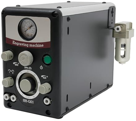 Macchina per incisione pneumatica, macchina per incisione pneumatica, macchina per incisione a percussione ad aria compressa con doppio manico, 80 W per gioielli e metallo