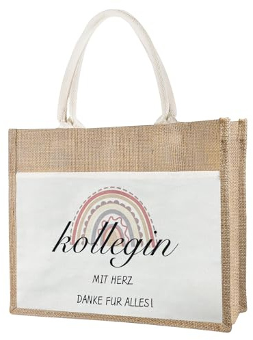 Praelian Jutetasche Kollege Geschenk, Jute Einkaufstasche, Abschiedsgeschenk Kollegen Jobwechsel, Geschenk für Kollege zum Abschied, Jute Tote Bag, Shopper, Geburtstag