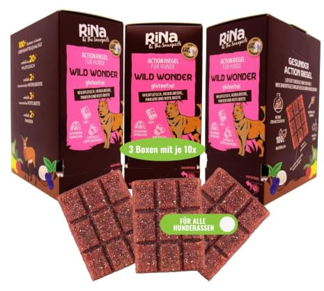 RiNa 100% Wildfleisch gefriergetrocknet Hundesnack, Barf Topper 3x90 g | Für die tägliche Ration, Rotwild und Hirsch, einweichbar, für Allergiker und sensible Hunde, proteinreich, ohne Zusätze