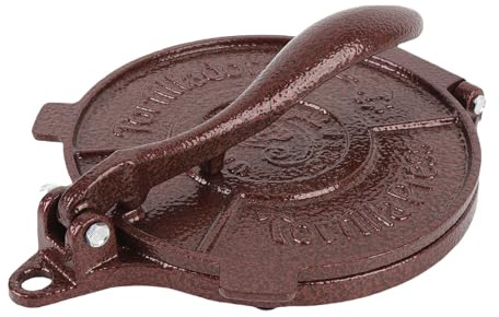 Asixxsix Pressa per Tortilla in Ghisa, Macchina per Roti Resistente da 10,6 Pollici per Focacce Fatte in Casa, con Piedini in Gomma Antiscivolo, Pre condita per Pancake, Pizze e