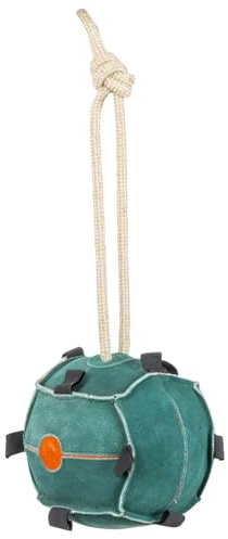 VOSS.farming Pferdespielzeug Möhrenball Ø 22cm aus Leder mit Kokosfüllung für 12 Möhren