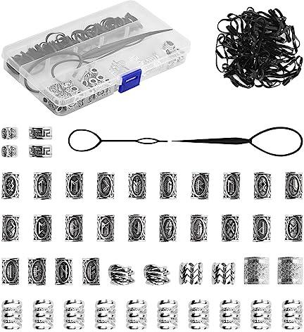 44 Pcs Hair Beads for Braids and Dreadlocks, DIY Hair Beads, Viking Beard Accessories for Men and Adults - Hair Gifts