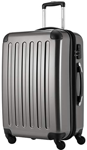 Hauptstadtkoffer ALEX Expanderbar Hårdskal Koffert 65 cm (74 L) med Kodlås – Robust Resväska med 4 Dubbelhjul, titanfärgad