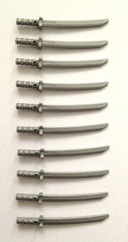 LEGO Ninjago: 10 Silber Samurai Ninja Schwerter (Waffen für Minifiguren)