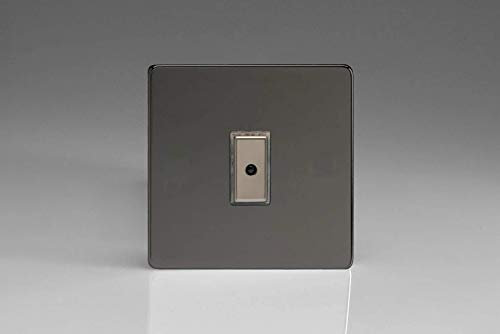 Varilight Eclique 2 1-Gang 1-Way Remote/Tactile Touch Control Master LED Dimmer Light Switch 1 x 0-100W (Max 10 LEDs) Iridium JDIE101S
