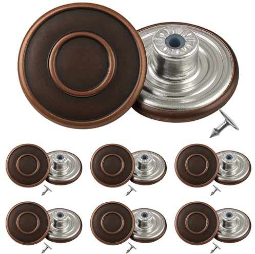 Trimming Shop 20 mm Ersatz-Knopfverschluss aus Messing mit Nieten, für Denim, Jacken, Kleidungsreparatur, dunkle Bronze, 20 Stück