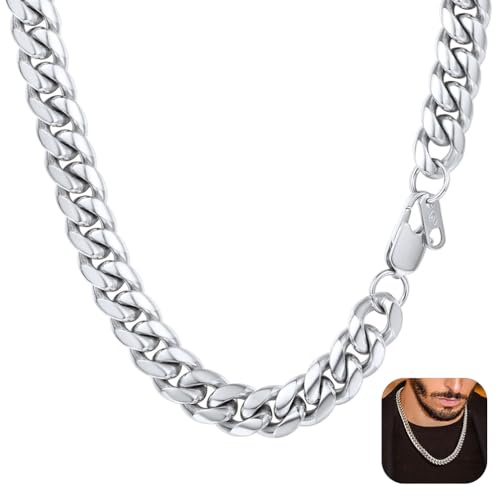 PROSTEEL Kedja för Män och Kvinnor, Anpassningsbar Kubansk Kedjelås 4.5mm/6mm/10mm/14mm Bredd, Guld/Silver/Svart att välja mellan, Rostfritt stål,
