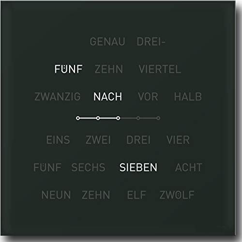 Kellys Finest Wortuhr Lisa 2.0 - ANTHRAZIT - 40 x 40cm