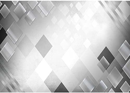 Runa Art Papier peint intissé Mural effet 3D géométrique Moderne Toison Salon Chambre à Coucherr Salle - Tableaux Muraux Tapisserie Photo - Noir et blanc 9347010c