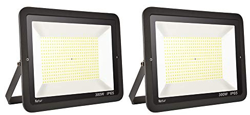 2 pack 300W Projecteur LED Extérieur bapro IP65 Imperméable spot led exterieur Blanc froid(6000k) économiseur d'énergie 101% Sécurité Floodlight pour Cour Terrasse Square Usine[Classe énergétique A++]