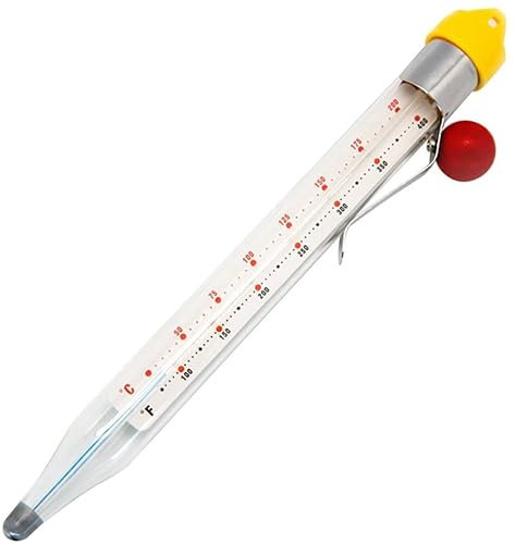 VCHGVCT Thermomètre à Bonbons, thermomètre de Cuisson Home Made Deluxe pour Le Sucre, Les confitures et la Cuisine, INOX, 20 cm