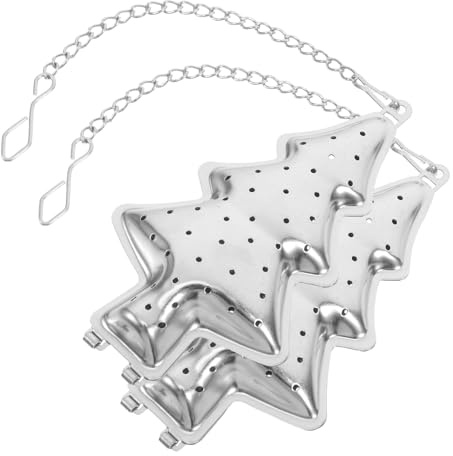 2stücke Edelstahl Teesieb Im Weihnachtsbaum-design Kreativer Teefilter Teestrainer Für Losen Tee Für Zuhause Und Tee Shops