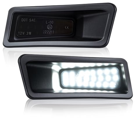 D-Lumina LED License Plate Light Tag Lamp Assembly Smoke Lens Compatible with 2019 2020 2021 2022 2023 Dodge Ram 1500, 6000K White Tag Lights, Pack of 2