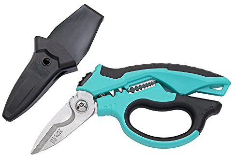 C.JET TOOL 8 Stainless Angle Type Electrician Scissors Heavy Duty Professional for Aluminium Copper Soft Cable