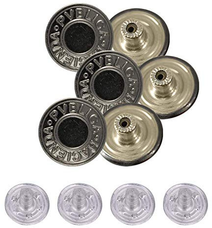 Trimming Shop 14 mm Ersatz-Jeansknöpfe, langlebiger Reißverschluß, keine Nähknöpfe mit Rückennieten, für Jeans, Jacken, Röcke, Rotguss, 50-teiliges Set