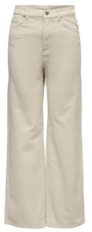 ONLY Femme Onlhope Global Ex Hw Wide Cord PNT Pantalon Large, Crème, 40W / 32L EU