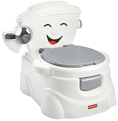 Fisher-Price Meine erste Toilette, Töpfchen für Babys, deutsche Version, interaktives Toiletten Training, mit Musik und Geräuschen, Baby Topf, ab 1 Jahr HJC38