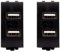 Bratek 2 Presa da Muro Doppia con Uscita USB 2.1A – Compatibile con Bticino Living International e Light – Frutti Elettrici da Incasso per Placca Standard