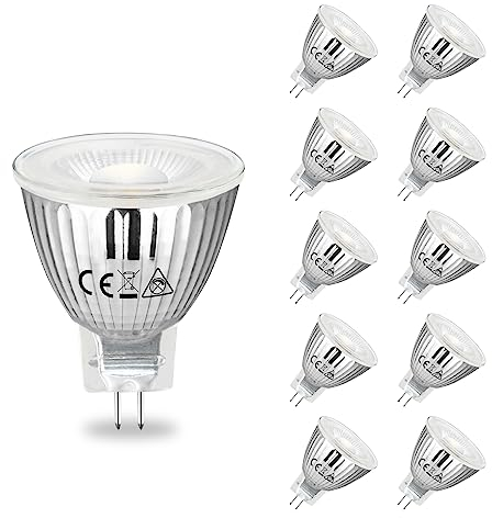 Allesgute GU4 Lampadine LED 5W, MR11 LED Spot Lampadina Luce 12V AC/DC, Diametro 35mm, 400LM, Bianco Neutro 4500K, Non Dimmerabile, Lampadine, Illuminante, Faretto, Set 10 Pezzi