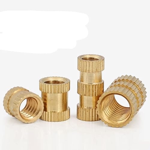 50 Stück/Menge M2 M2.5 M3 M4 M5 M6 M8 Messingeinsatz Mutter Spritzguss Messing Rändelgewinde Einsätze Muttern-M5x OD6.3mm (50 Stück),Länge 16mm