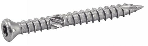ACTON Vis terrasse tête fraisée réduite six lobes - Double filet - Inox A4 5x70 mm - Seau de 300 - Vis, pointes, boulons