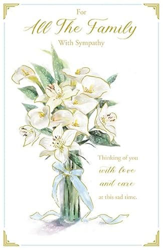 Paper Rose For All The Family with Sympathy Card - White Lily Bouquet With Foil Details
