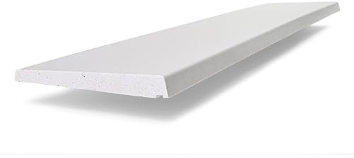 Vierteaguas para ventana de Hormigón Polímero marca Sintextone, Modelo Plano, Blanco Ral 9003, Repisa ventana, Alféizar ventana. (120x20 cm, blanco)