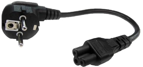 Netzkabel Schutzkontaktstecker auf Kleeblatt (30cm, gewinkelt)