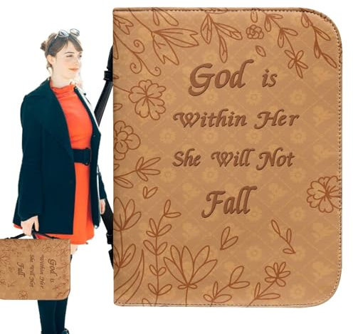 Generisch Buchhülle aus PU-Leder, Bibelhülle, Bibelhülle mit Griff, Manuelle Schutzhülle, PU-Leder-Büchertasche, Bibel-Schutzhülle, Buchcover-Einkaufstasche