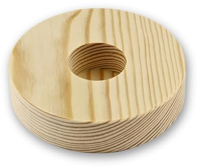 Kerzenuntersetzer „Kreis“ aus Holz Kiefer | Kerzenhalter 4 cm Durchmesser Ständer für Taufkerze, Kommunionkerze, Altarkerzen | Holzuntersetzer Stumpenkerzen