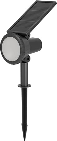 EGLO LED-solcellslampa utomhus Sambuco, utomhuslampa med markspett, solcellsdriven trädgårdsstrålkastare som kan styras med fjärrkontroll, trädgårdsstrålkastare av plast i svart, varmvit, RGB, IP44