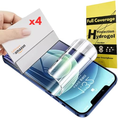 WardSan [4 pezzi per iPhone 14 Pro 6,1 pollici - 4 x pellicole protettive anteriori 3D Hydrogel | Antiurto | Custodie in gel compatibili | Pellicola protettiva in morbido TPU | Meglio del vetro temper