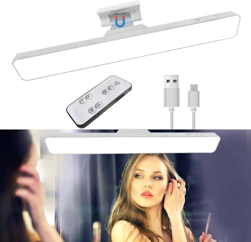 Hont Rechargeable Wireless Vanity Mirror Lights Battery Touch Light Adjustable 3 Colors Brightness Cordless Mirror Lights for Makeup Light Magnetic Stick On Lights for Mirror Vanity Bathroom Wall