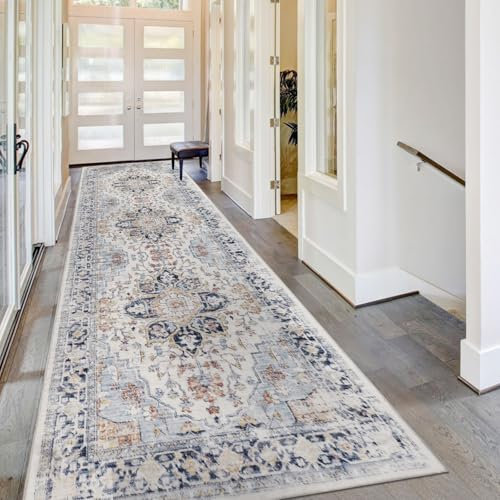 Homcomodar Alfombra Pasillo Larga 80x300cm Alfombras Pasillo Modernas Alfombra Entrada del Salón Lavable Antideslizante Alfombra Vinilica Da Cocina Habitacion
