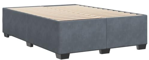 vidaXL Bettgestell ohne Matratze Dunkelgrau 140x190 cm Samt