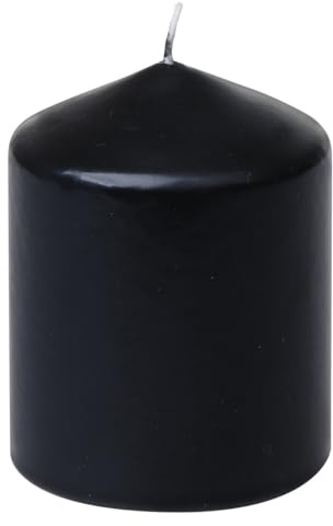 Steinhart Kerzen Stumpenkerzen Schwarz 100/77 mm, 4 Stück, Unparfümiert