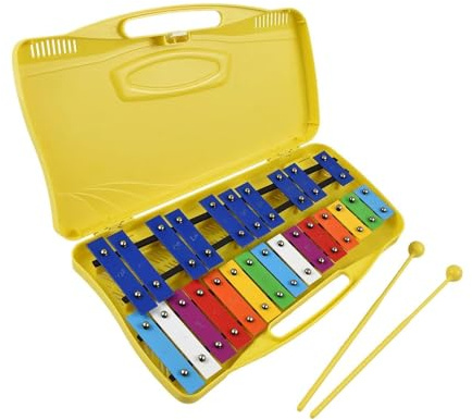 Xylophon-Instrument Glockenspiel Xylophon 25 Noten Bunte Metalltasten Percussion-Musikinstrument Mit 2 Schlägeln Handetui